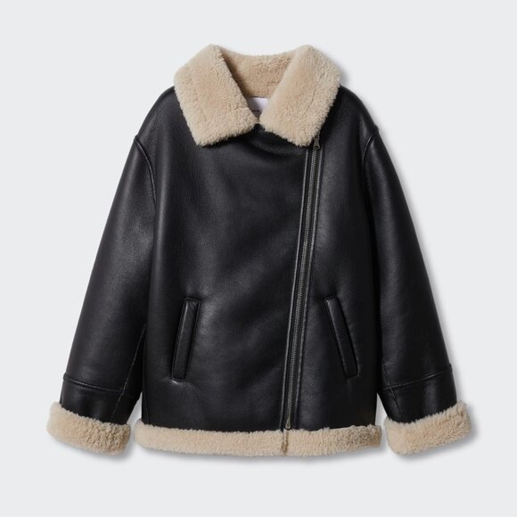 NWT Mango Faux Shearling-Lined Jacket - Picture 1 of 5